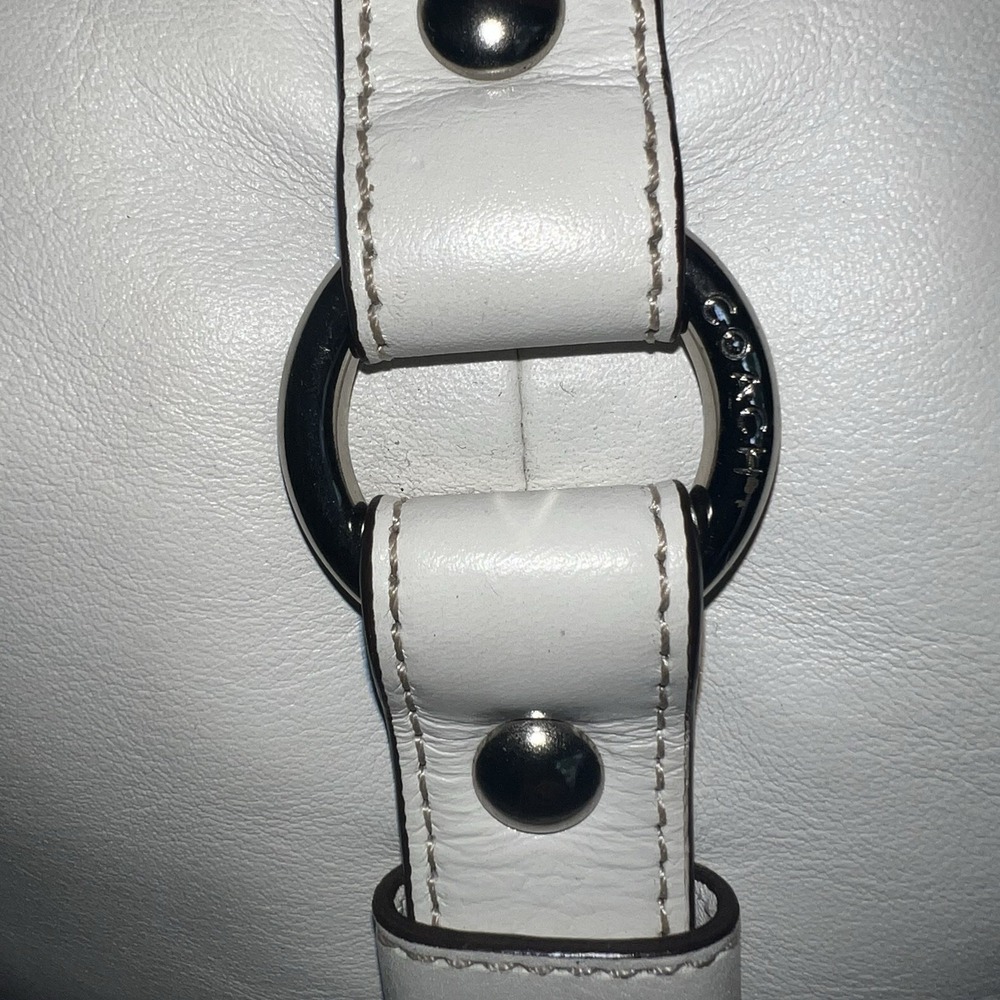Coach White Leather Chelsea Hobo Bag Purse Dec 2009 F14018 Sky Blue Interior EUC - Picture 3 of 11